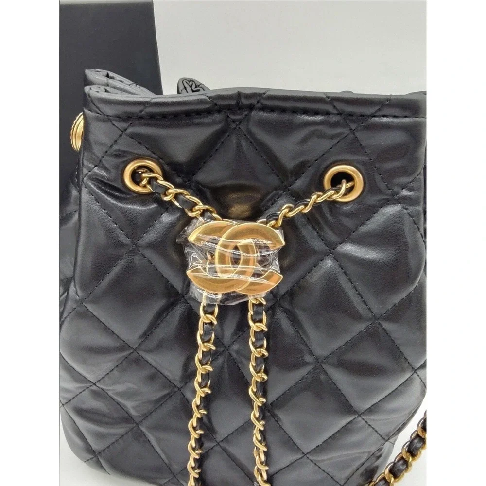 Chanel Black Quilted Makeup Bucket/Pouch (GWP)